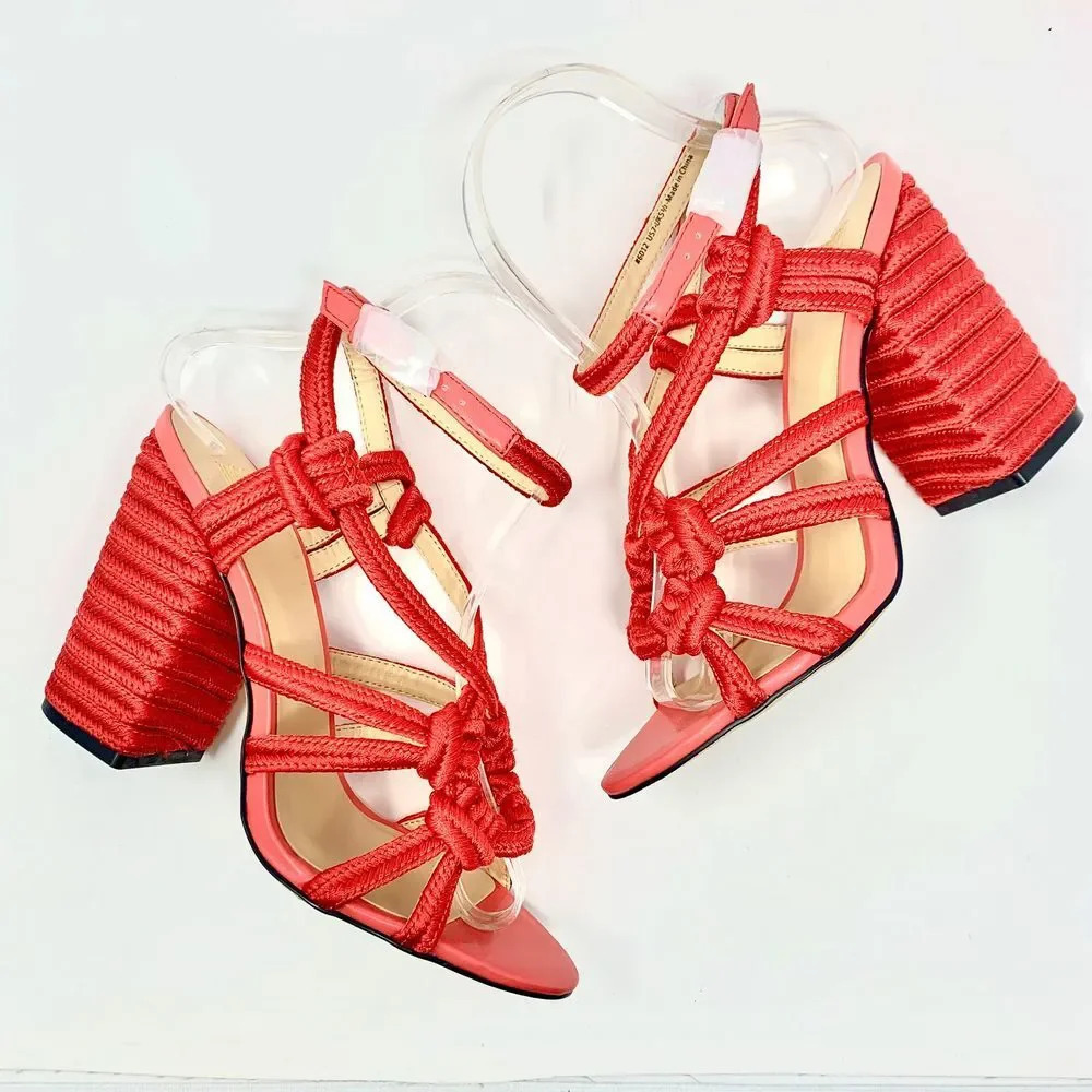 CAbi Red Braided Tiptoe‎ Sandals Style 6012